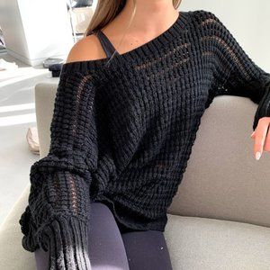 Express - Black Crochet Sweater - NWT